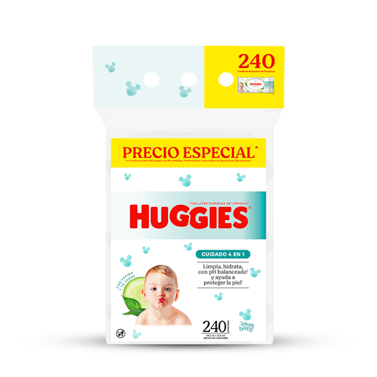 Toallitas Húmedas Huggies Cuidado 4 en 1, 240uds